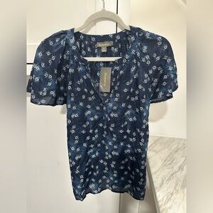 Style & Co. Navy Floral Blouse